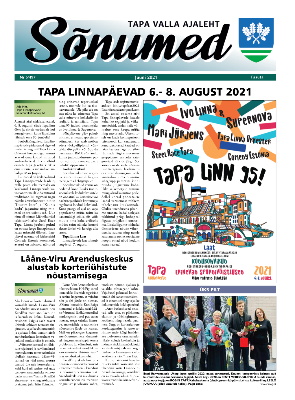 Tapa Linnapäevad 6.- 8. August 2021