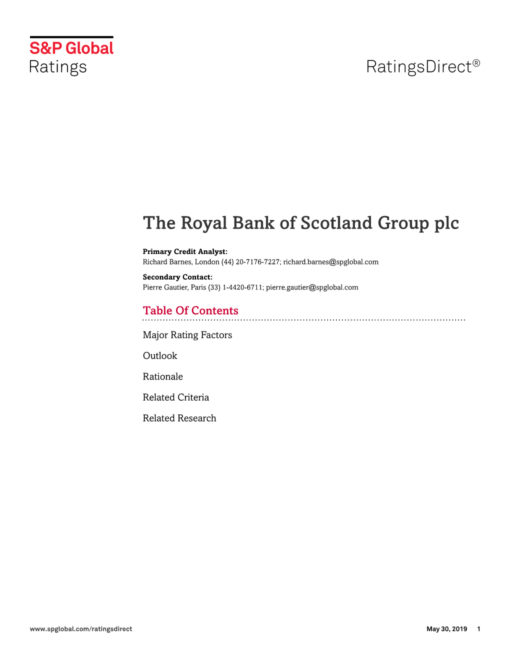 The Royal Bank of Scotland Group Plc