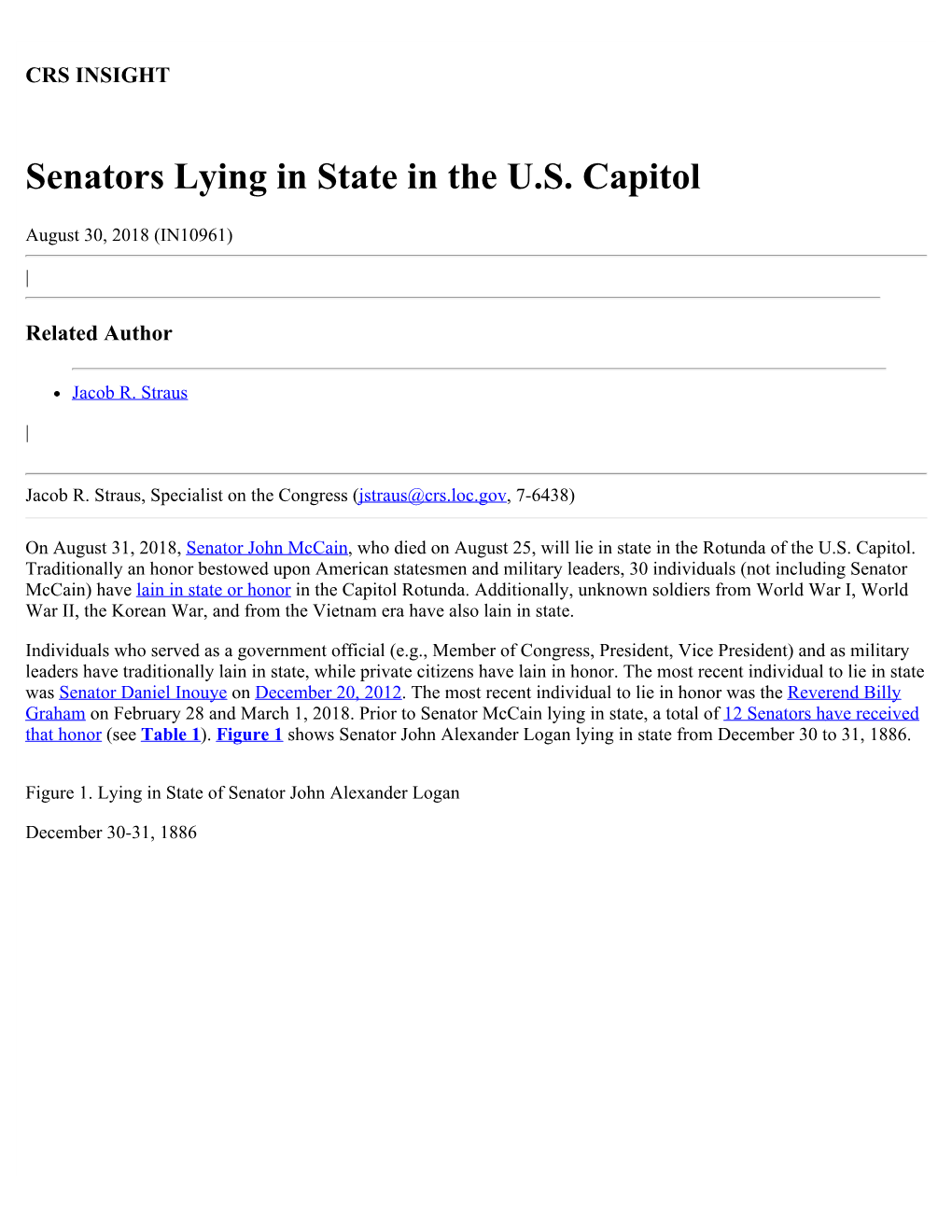 Senators Lying in State in the U.S. Capitol