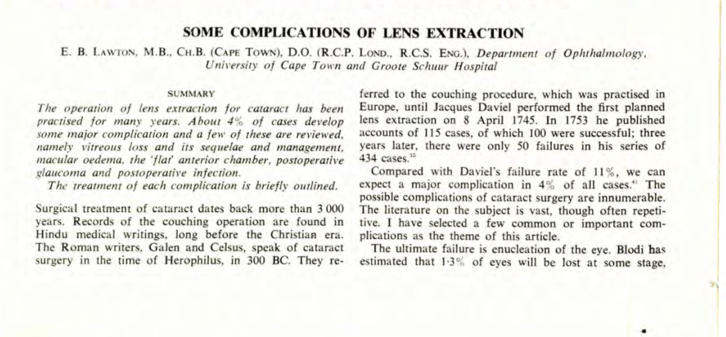 Some Compucations of Lens Extraction