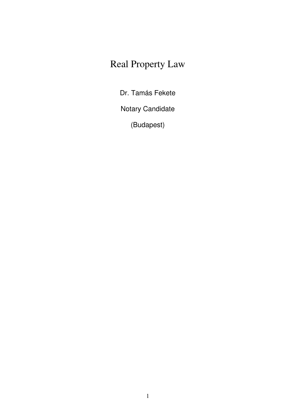 Real Property Law