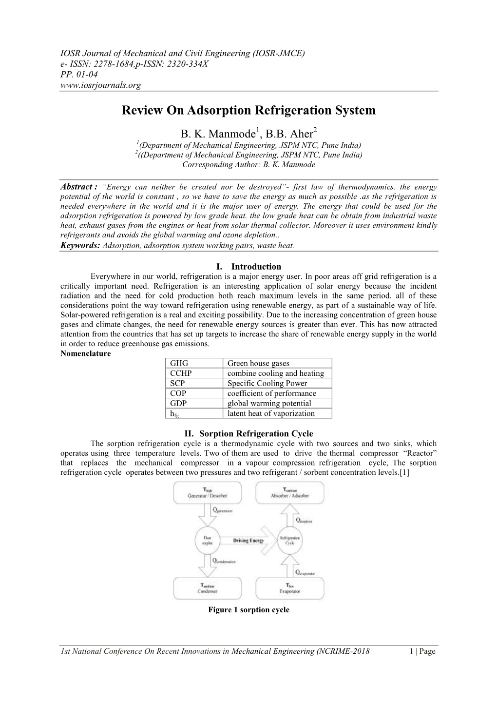 Review on Adsorption Refrigeration System