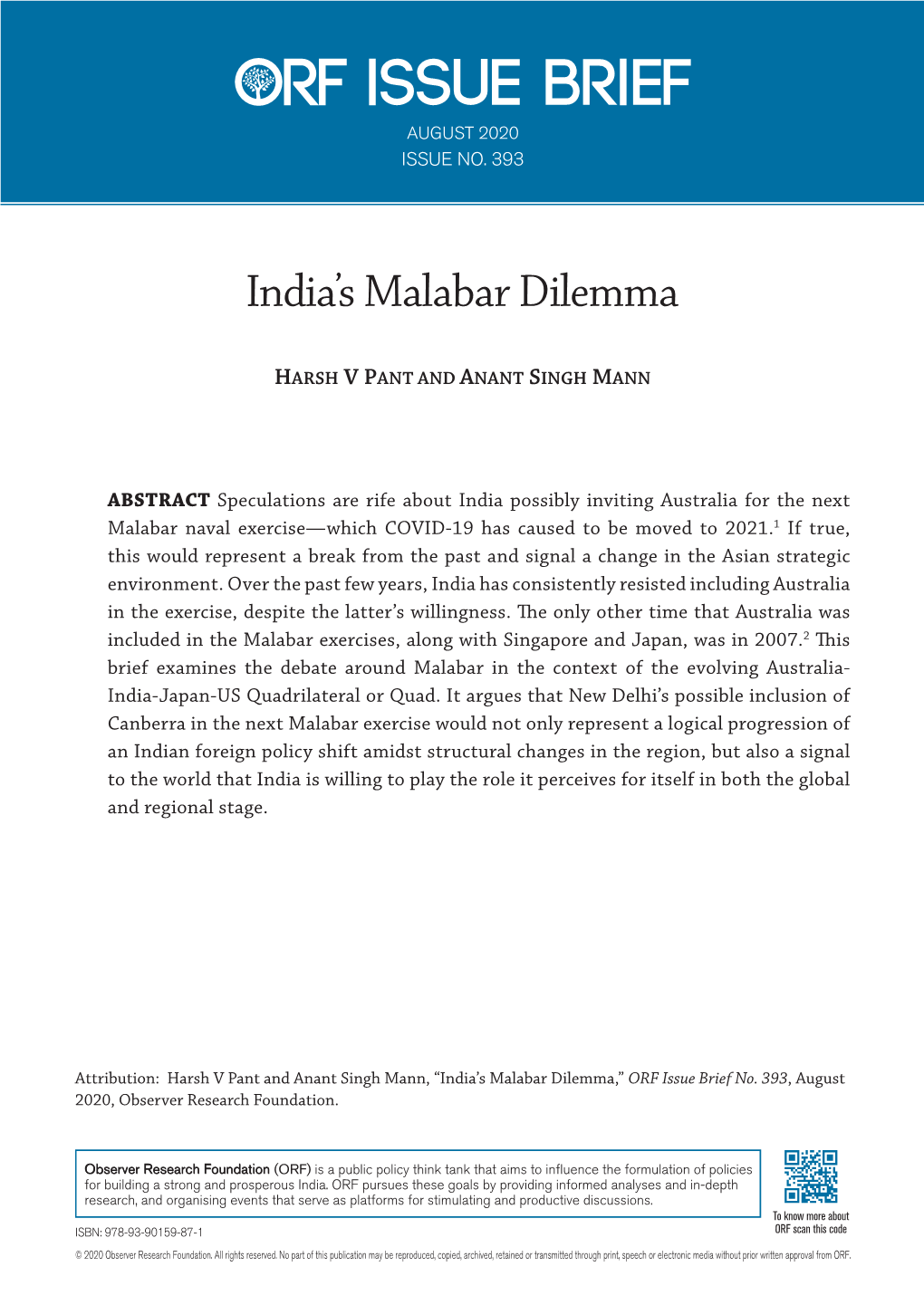 India's Malabar Dilemma