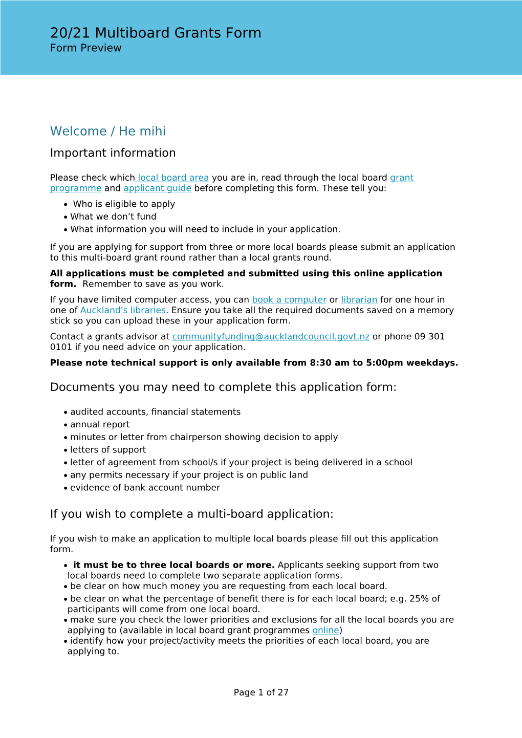 20/21 Multiboard Grants Form Form Preview