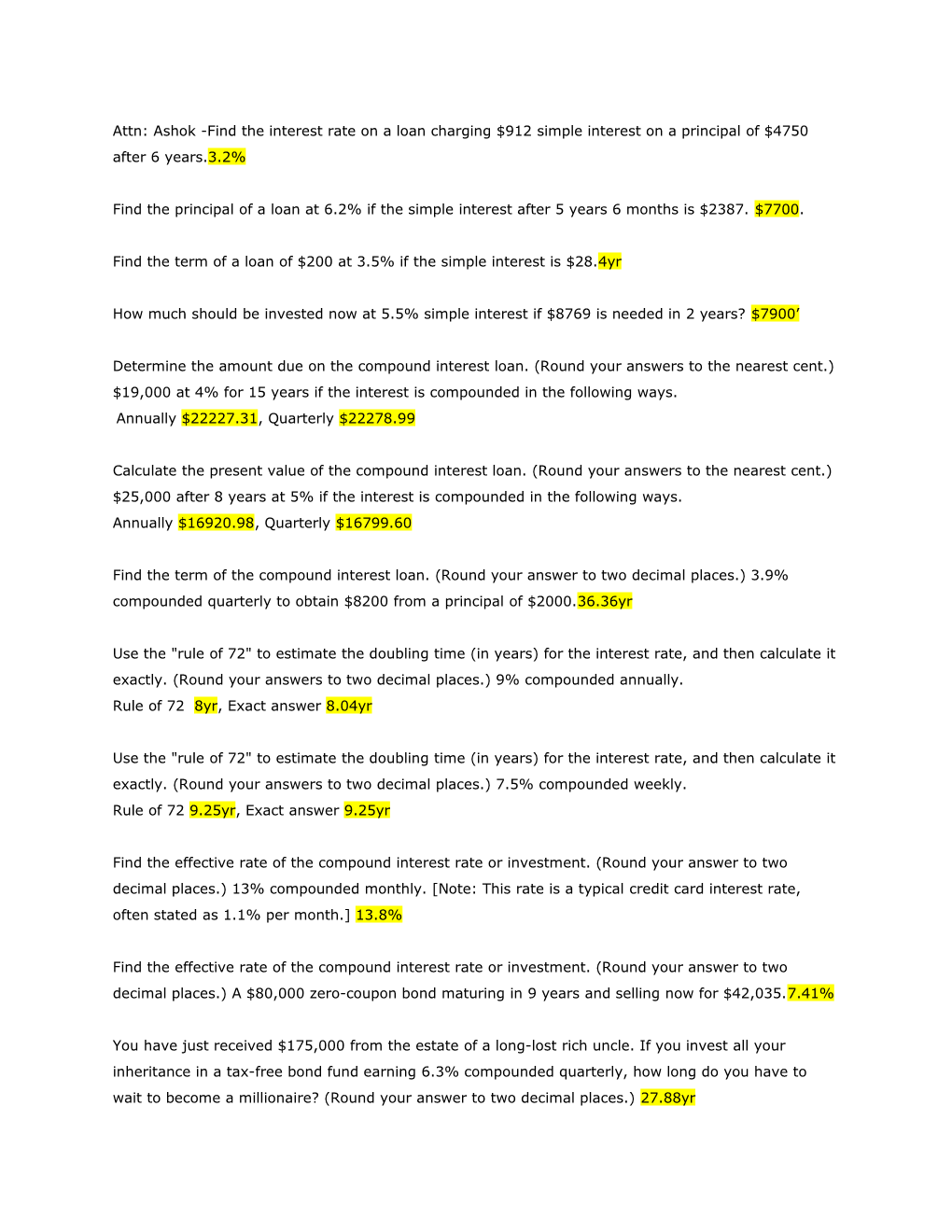 Find the Principal of a Loan at 6.2% If the Simple Interest After 5 Years 6 Months Is $2387