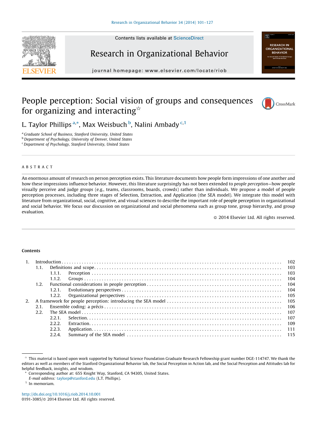 People Perception: Social Vision of Groups and Consequences