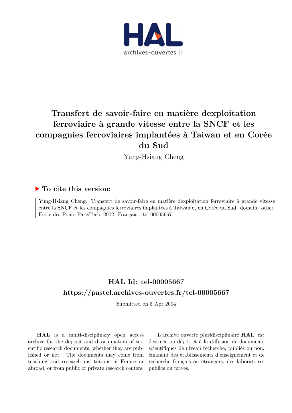 Transfert De Savoir-Faire En Matière Dexploitation Ferroviaire À Grande