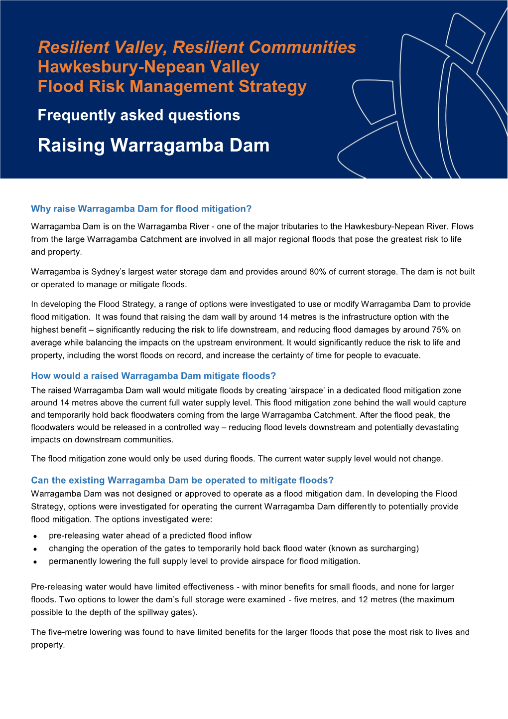 Raising Warragamba Dam