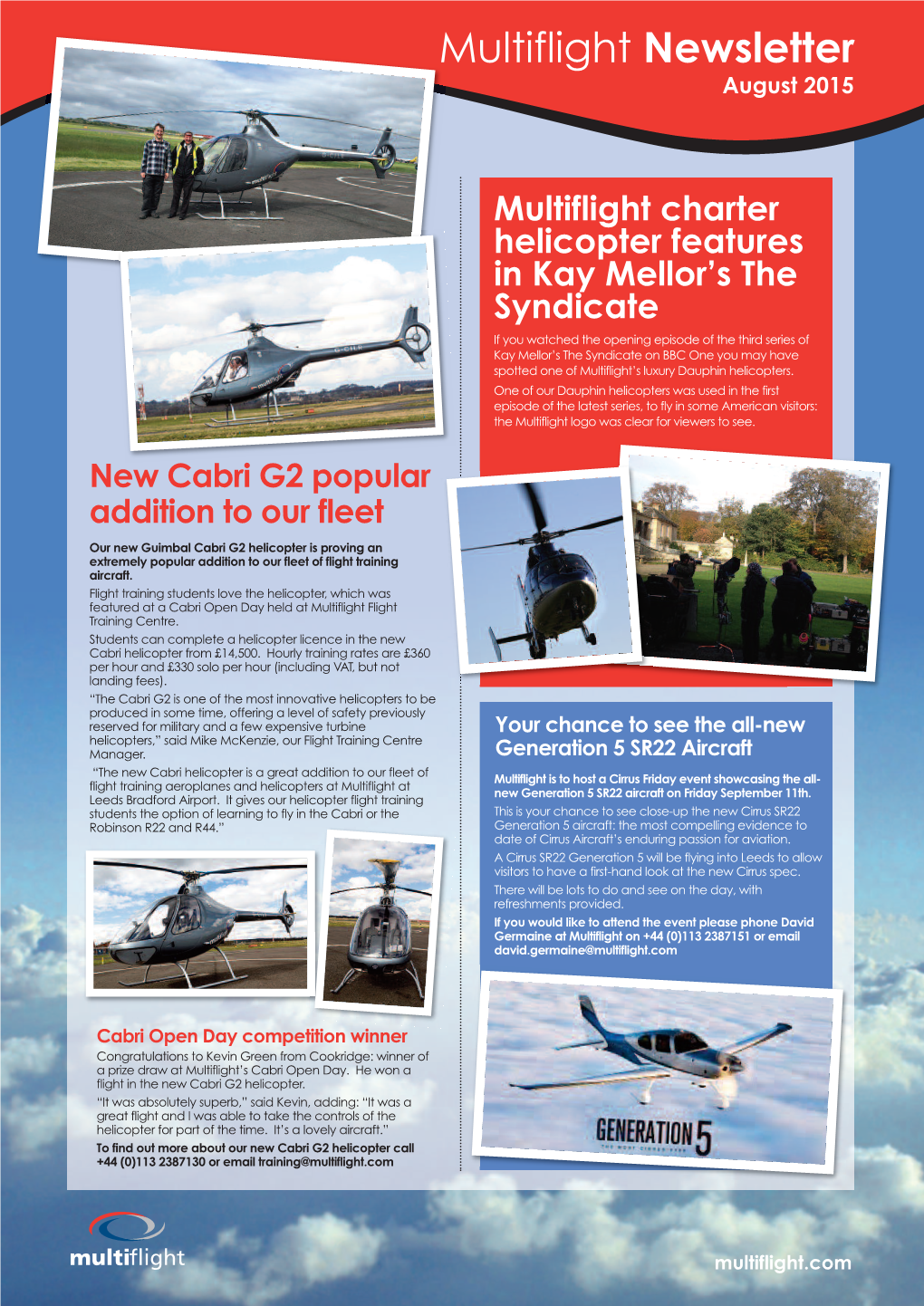 August 2015 Multiflight Newsletter