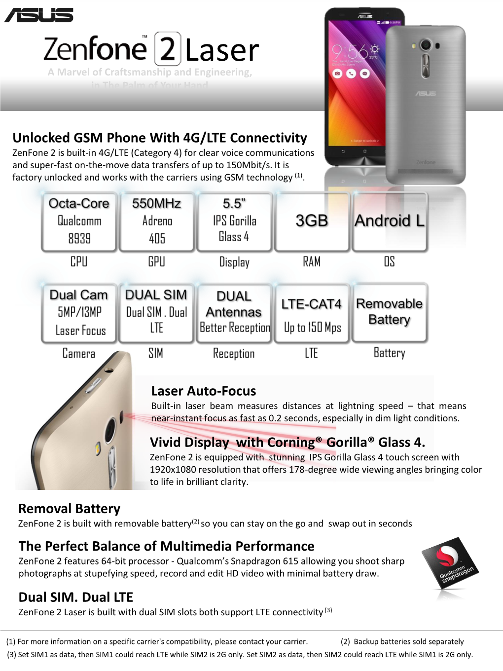 ASUS Zenfone 2 Laser Specs