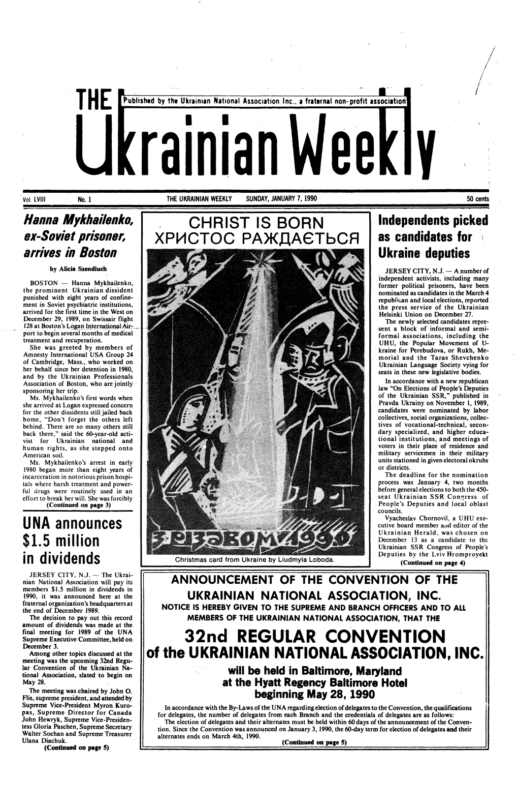 The Ukrainian Weekly 1990, No.1