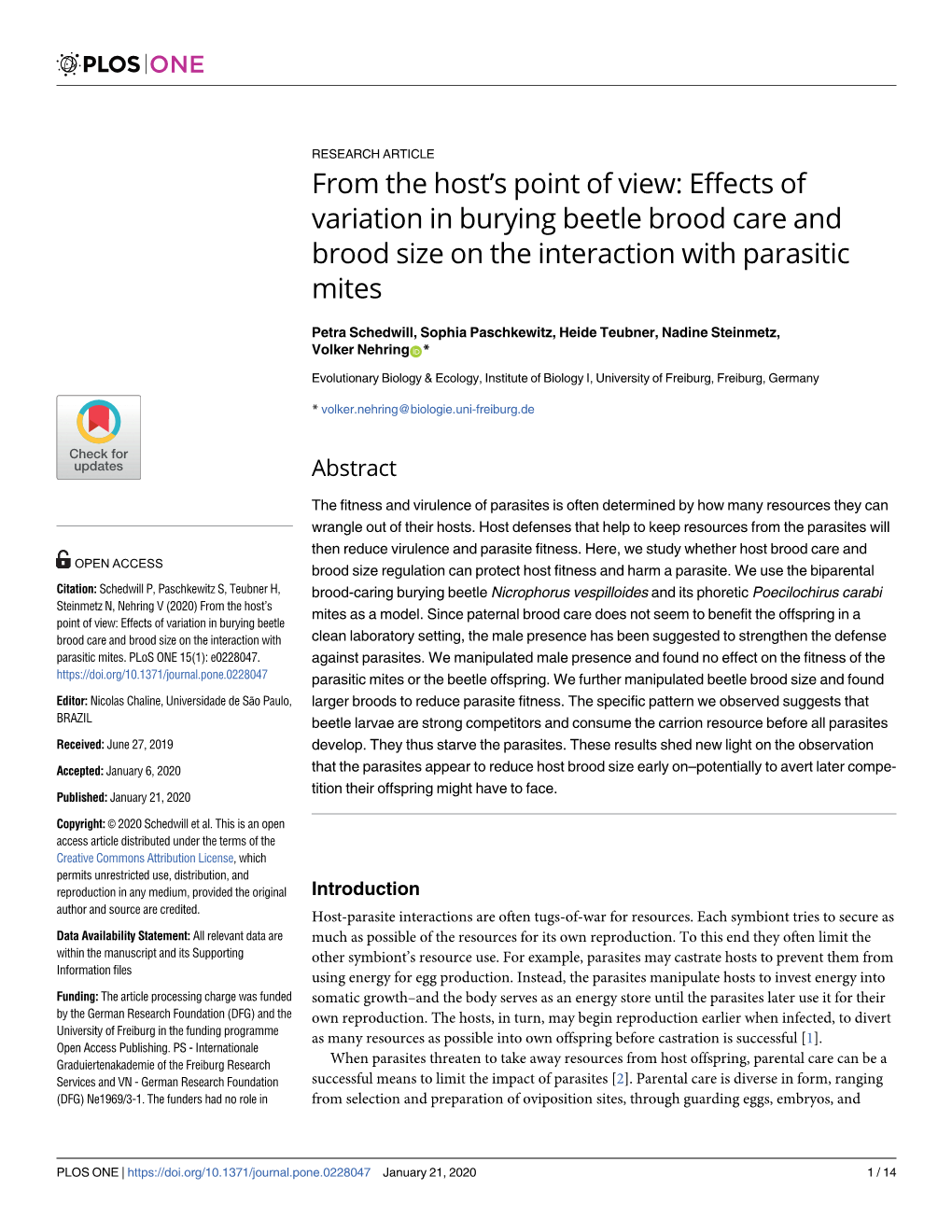 From the Host's Point of View: Effects of Variation in Burying