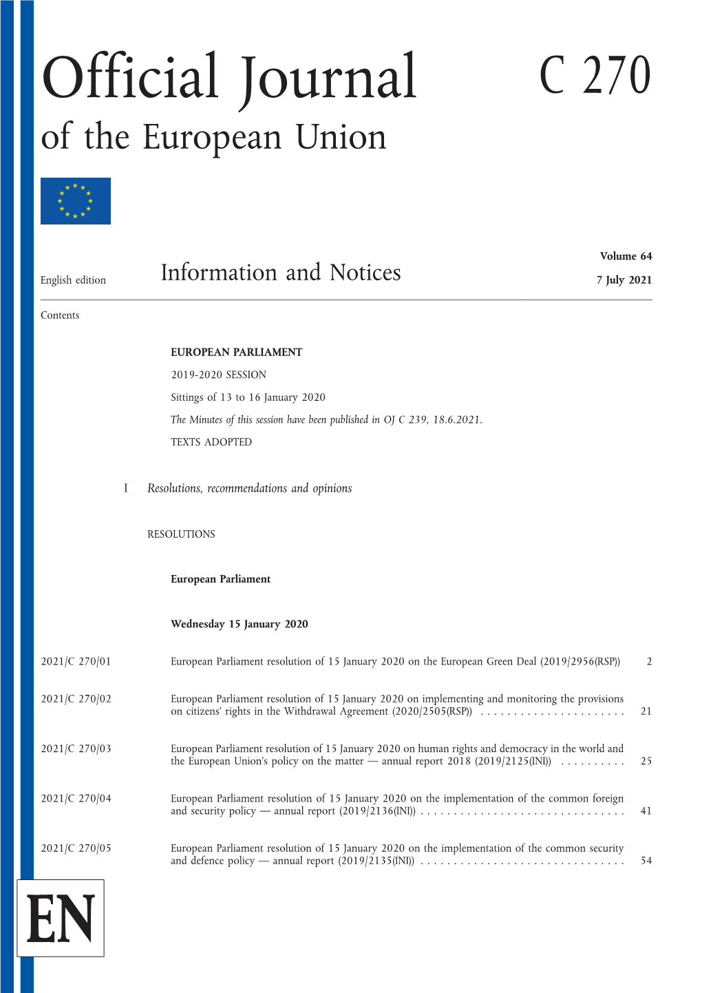 Official Journal of the European Union C 270/1