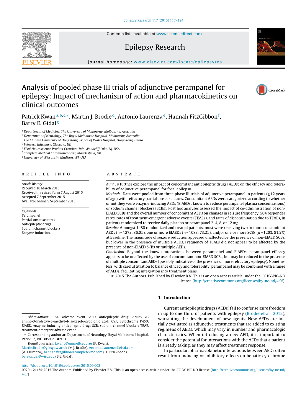 Analysis of Pooled Phase III Trials of Adjunctive Perampanel for Epilepsy