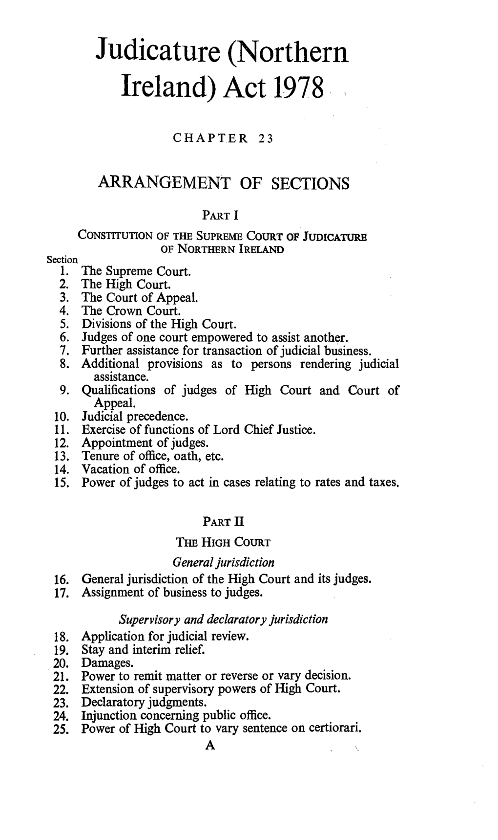 Judicature (Northern Ireland) Act 1978