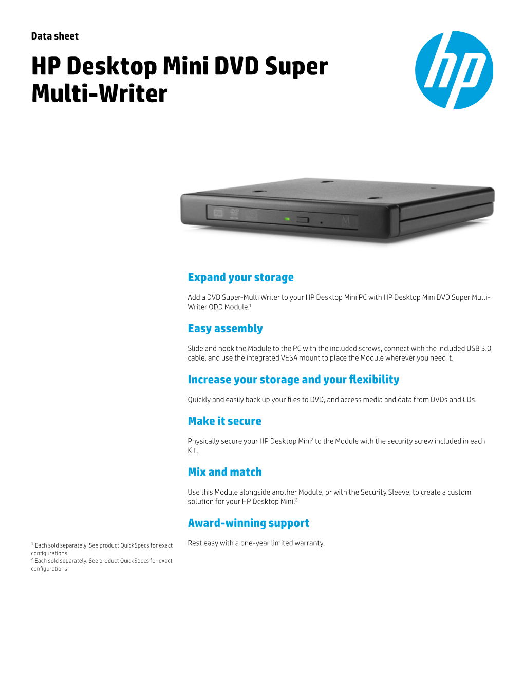 HP Desktop Mini DVD Super Multi-Writer