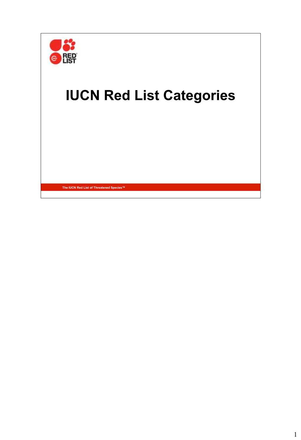 IUCN Red List Categories