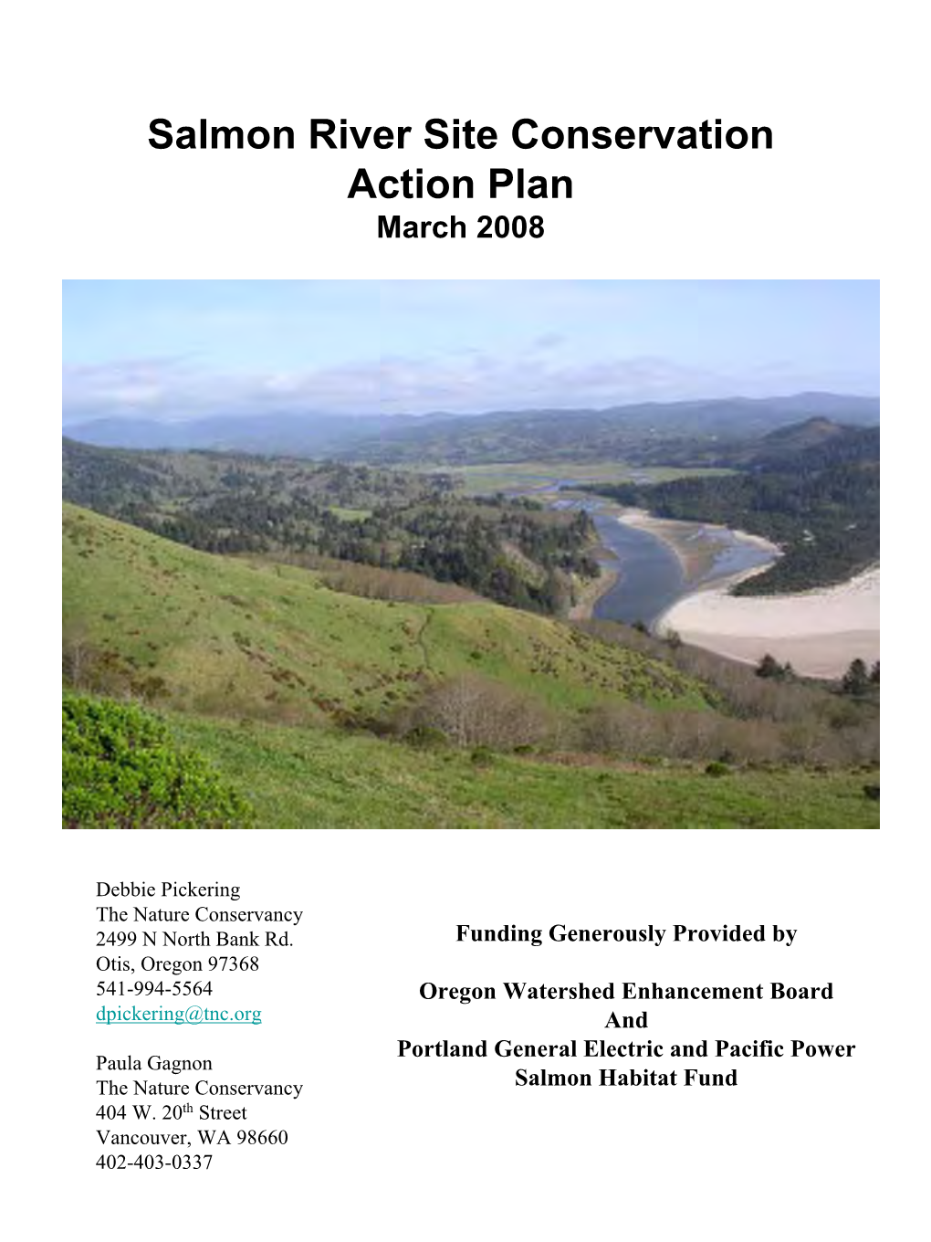 Salmon River Conservation Action Plan