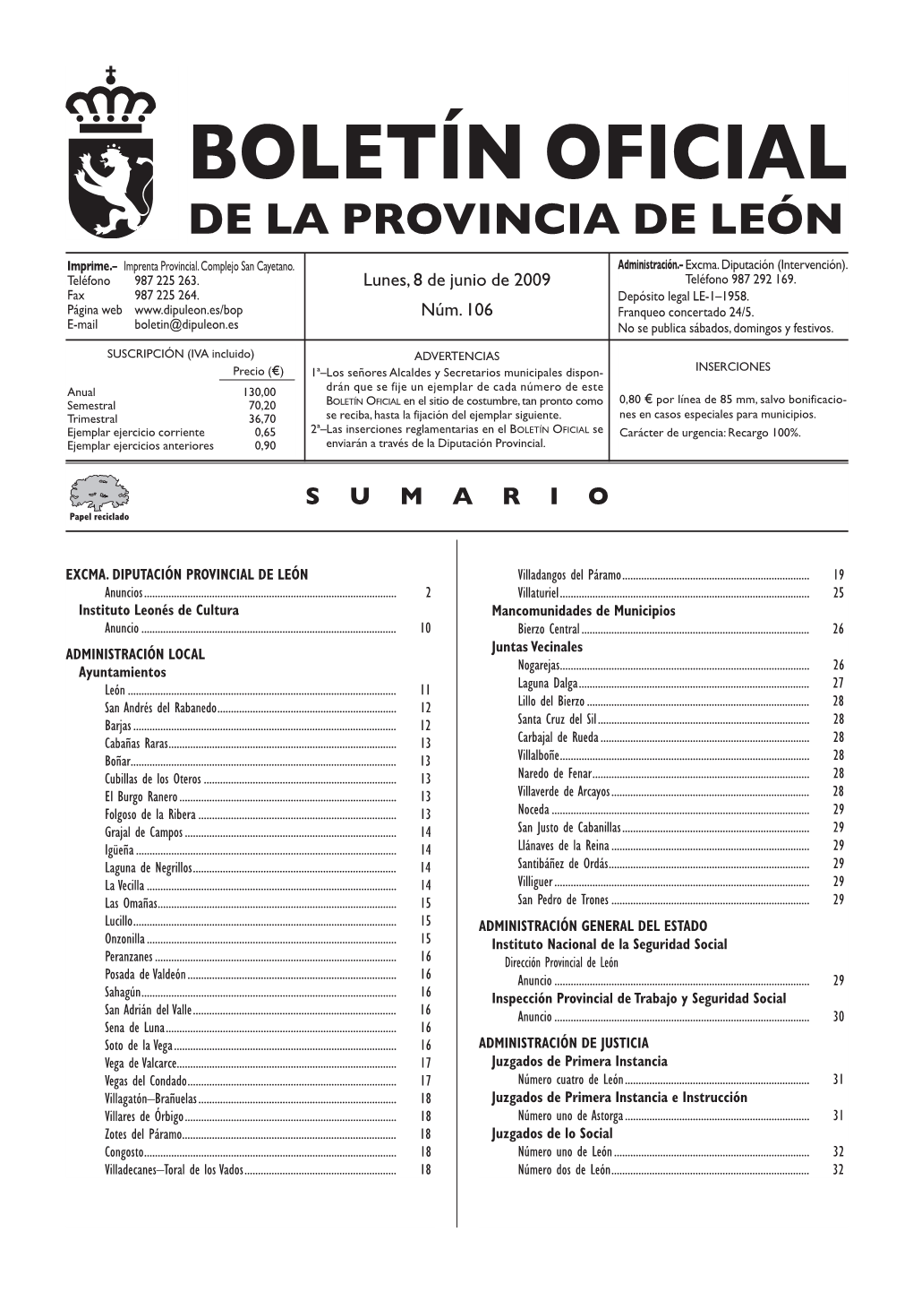 BOLETÍN OFICIAL DE LA PROVINCIA DE LEÓN Imprime.– Imprenta Provincial