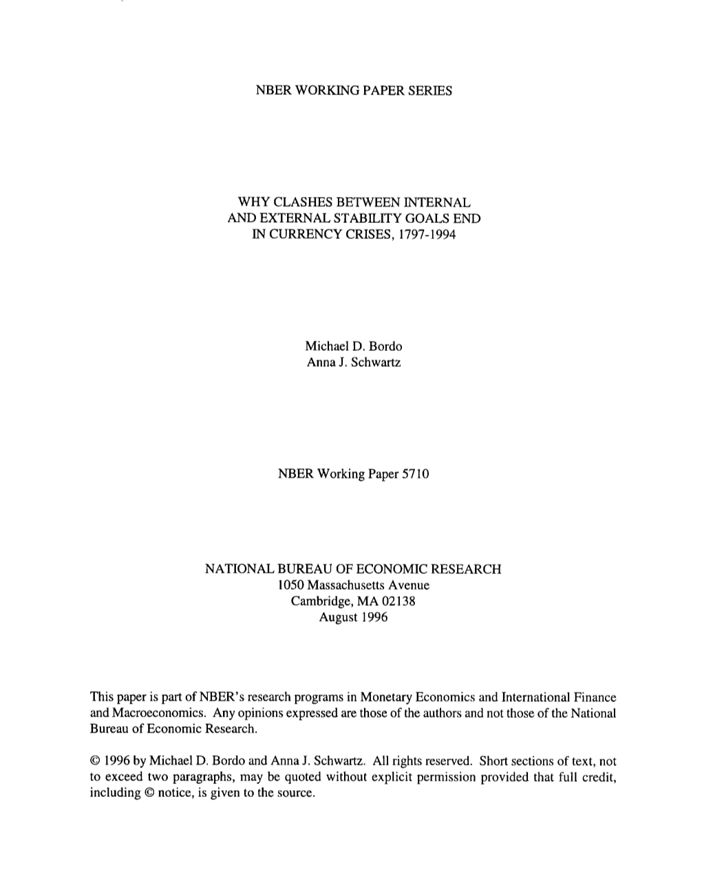 Nber Working Paper Series