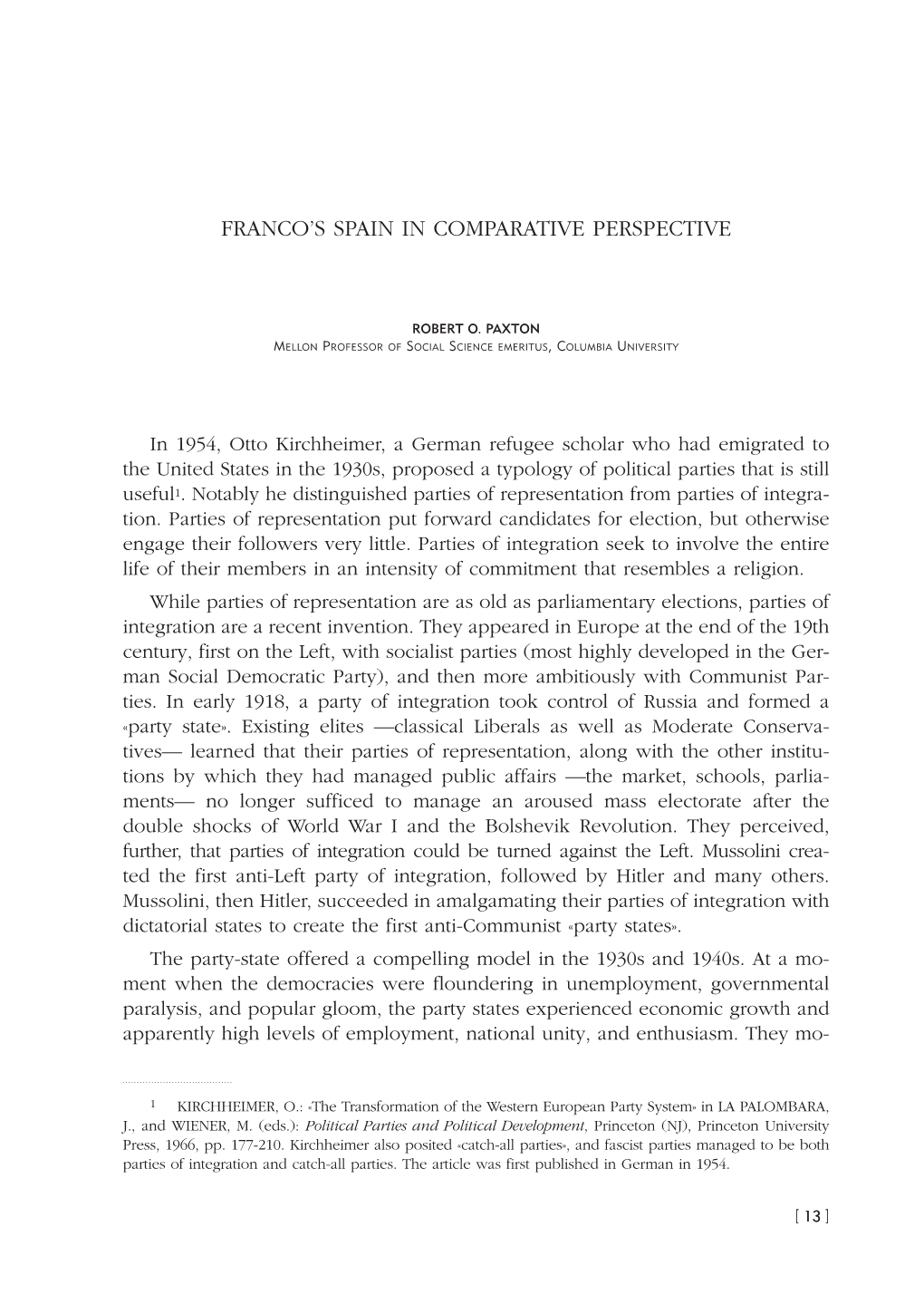 Franco's Spain in Comparative Perspective