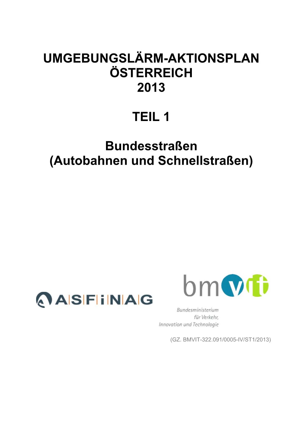 Umgebungslärm-Aktionsplan Österreich 2013 Teil 1