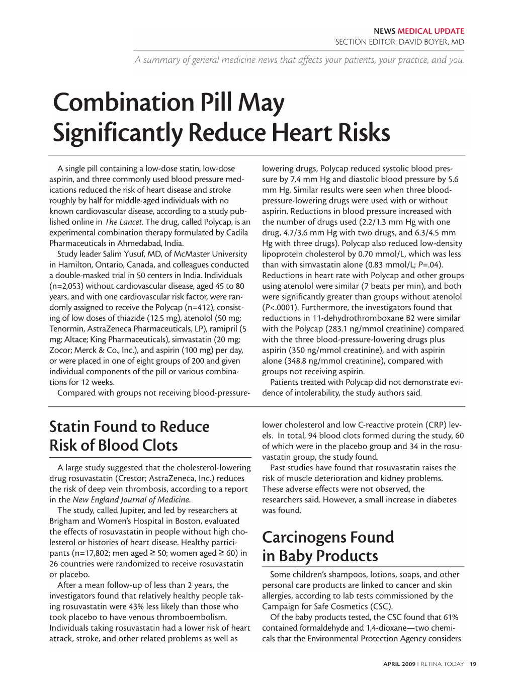 Combination Pill May Significantly Reduce Heart Risks