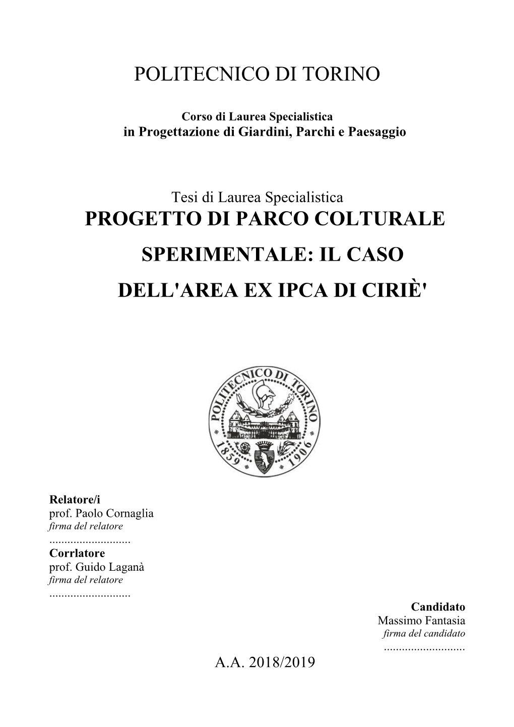 Il Caso Dell'area Ex Ipca Di Ciriè'