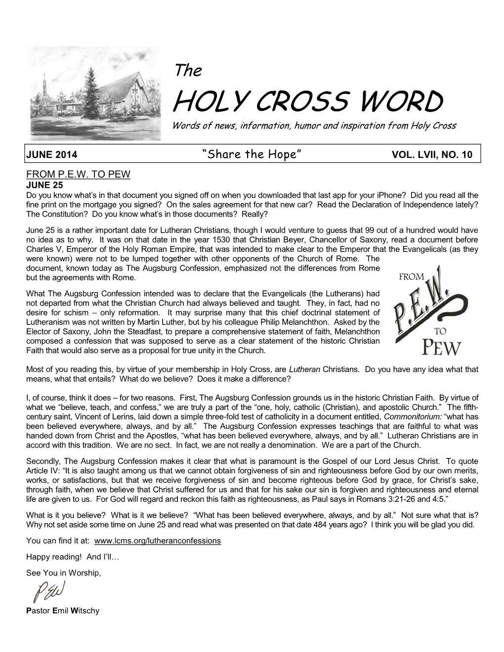 HOLY CROSS WORD Words of News, Information, Humor and Inspiration from Holy Cross