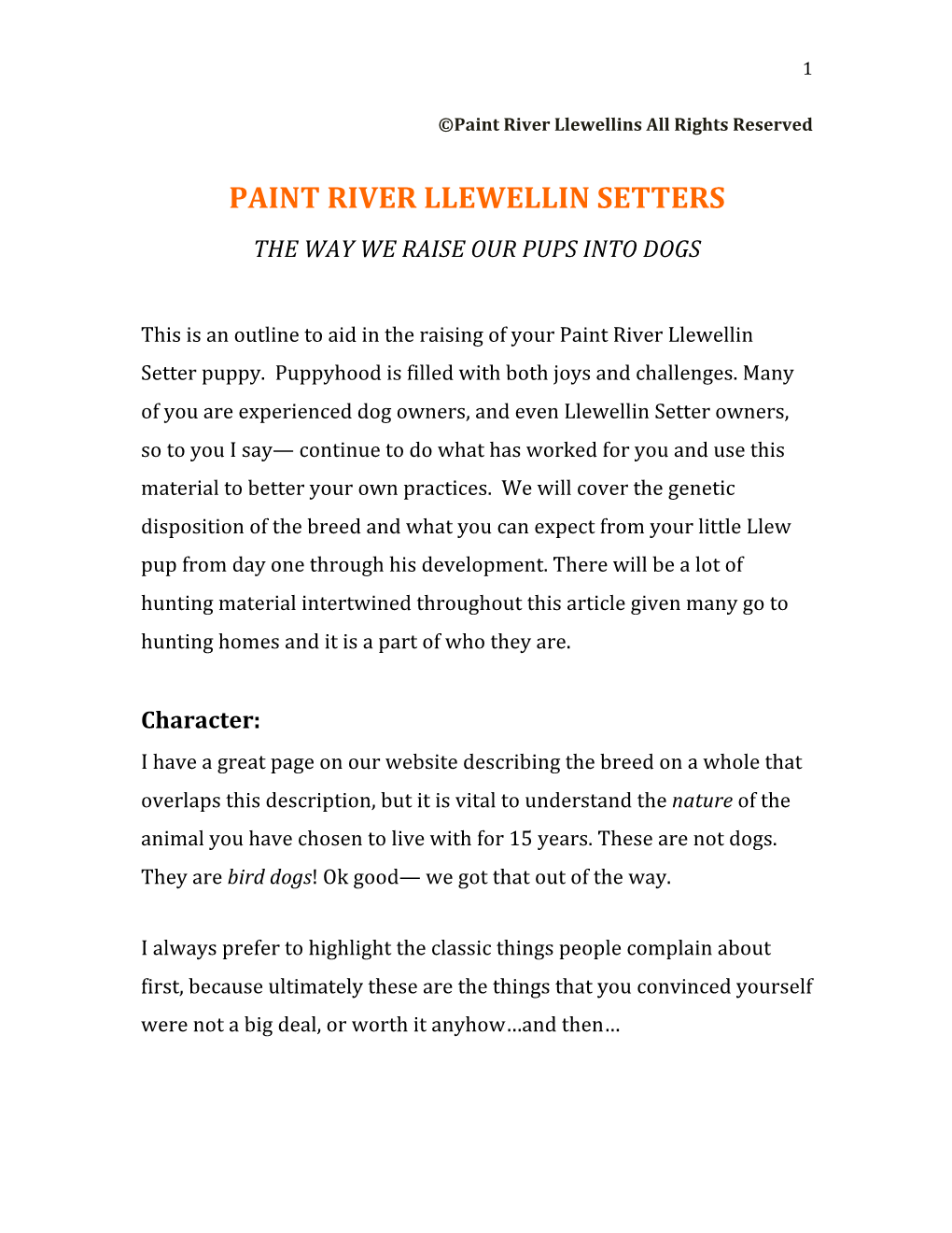 Paint River Llewellin Setters the Way We Raise Our Pups Into Dogs