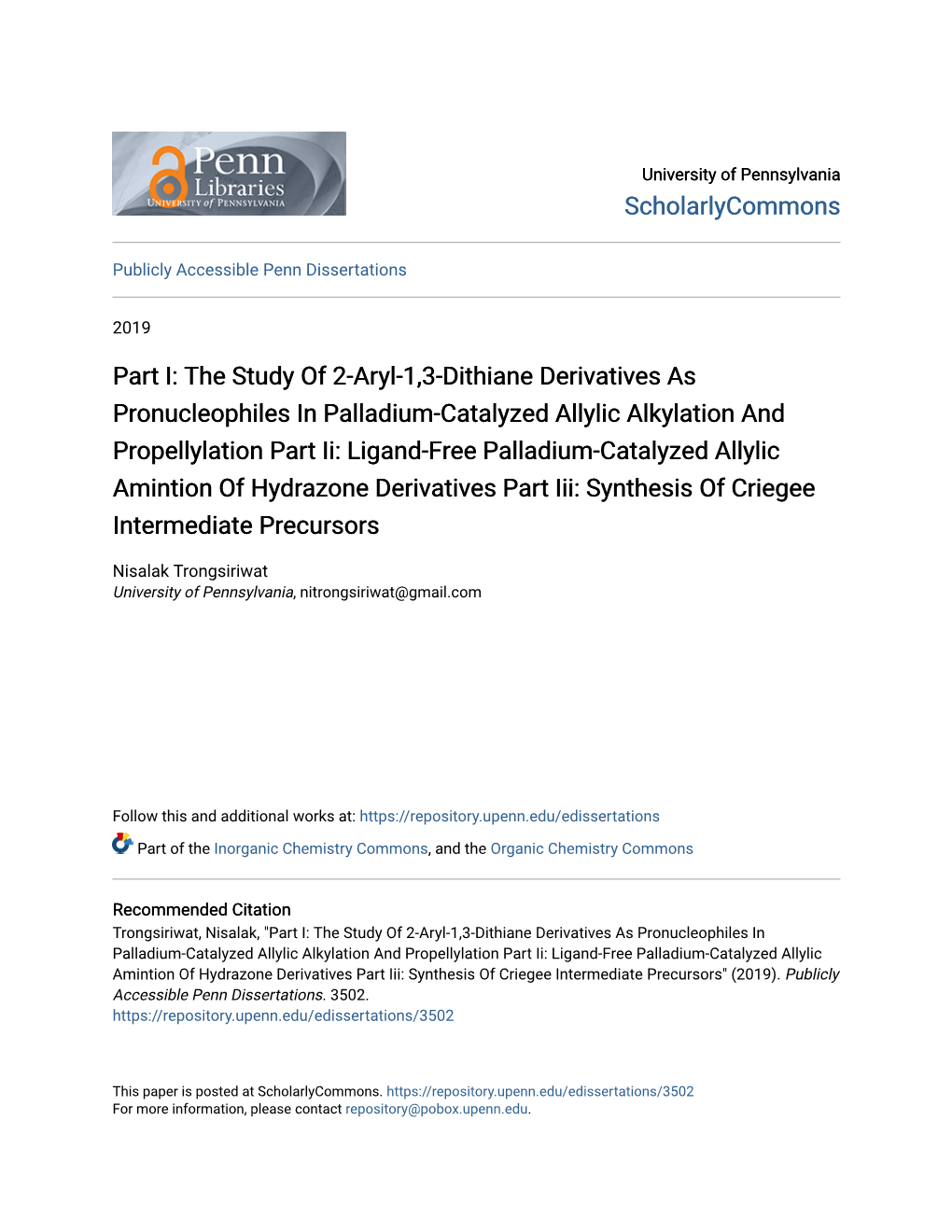 The Study of 2-Aryl-1,3-Dithiane Derivatives As Pronucleophiles In