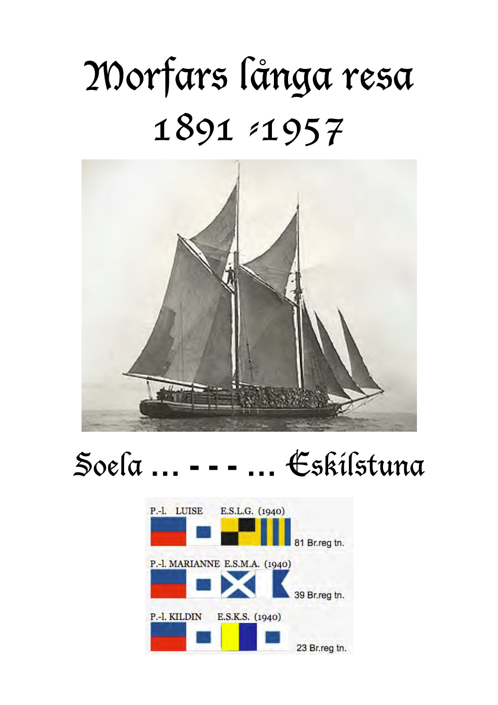 Morfars Långa Resa 1891 -1957