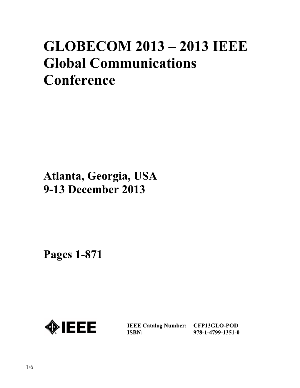 2013 IEEE Global Communications Conference (GLOBECOM)