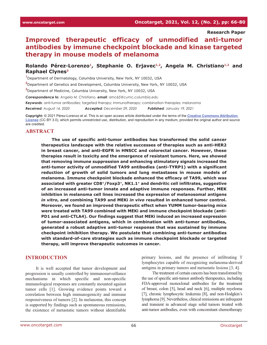 Improved Therapeutic Efficacy of Unmodified Anti-Tumor Antibodies by Immune Checkpoint Blockade and Kinase Targeted Therapy in Mouse Models of Melanoma