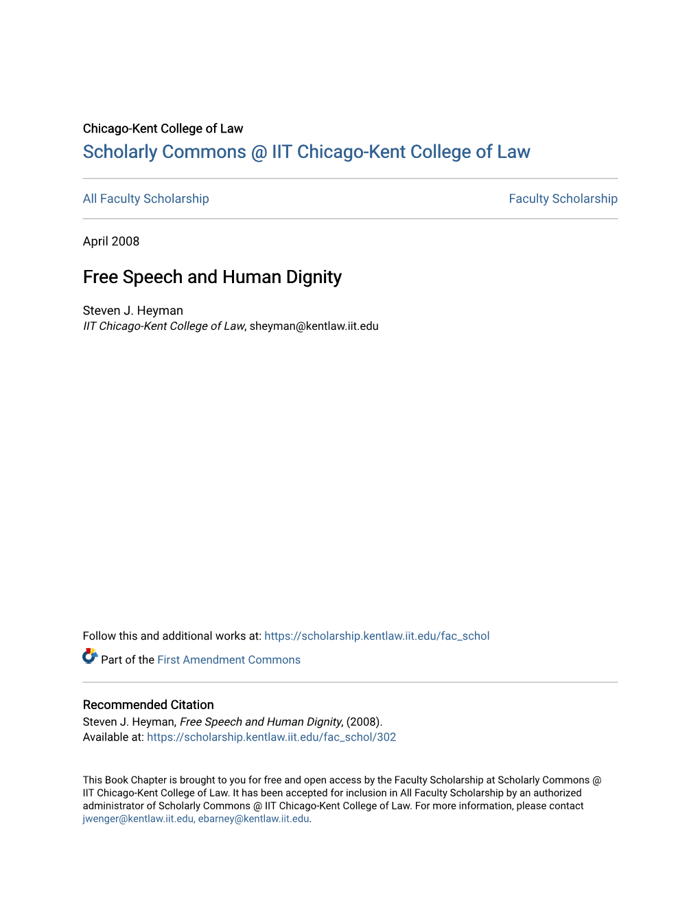 Free Speech and Human Dignity