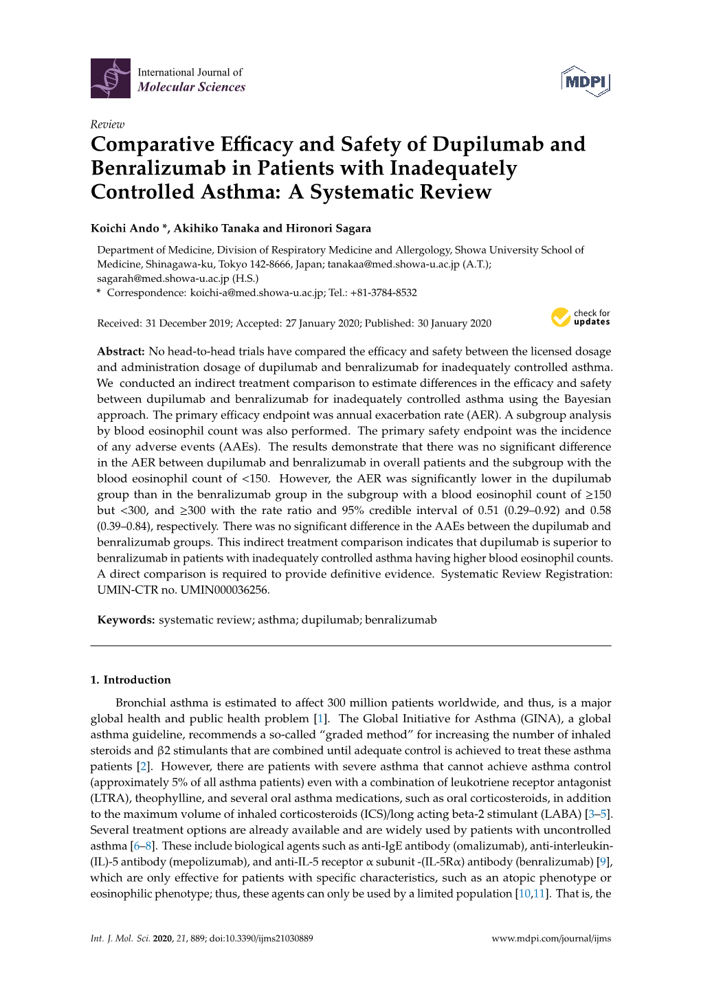 Comparative Efficacy and Safety of Dupilumab And