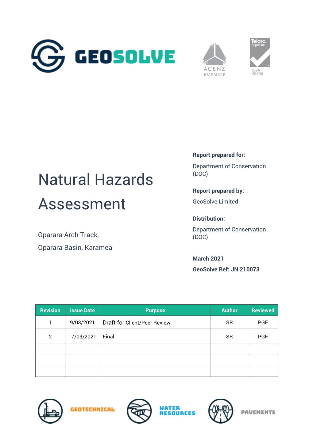 Ōpārara Arch Track Natural Hazards Assessment