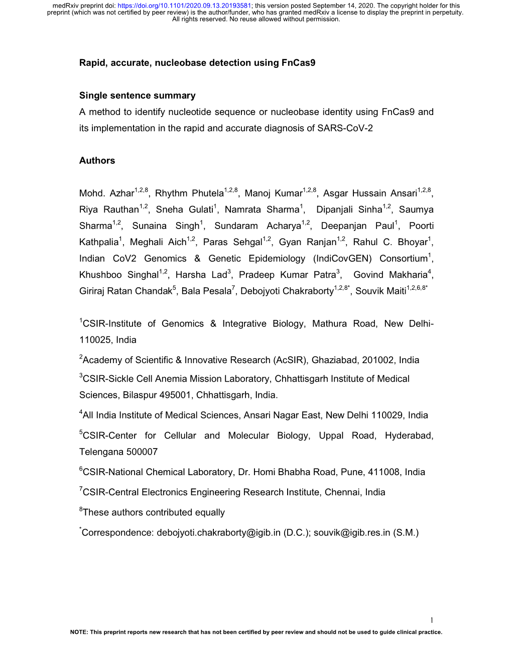 Rapid, Accurate, Nucleobase Detection Using Fncas9