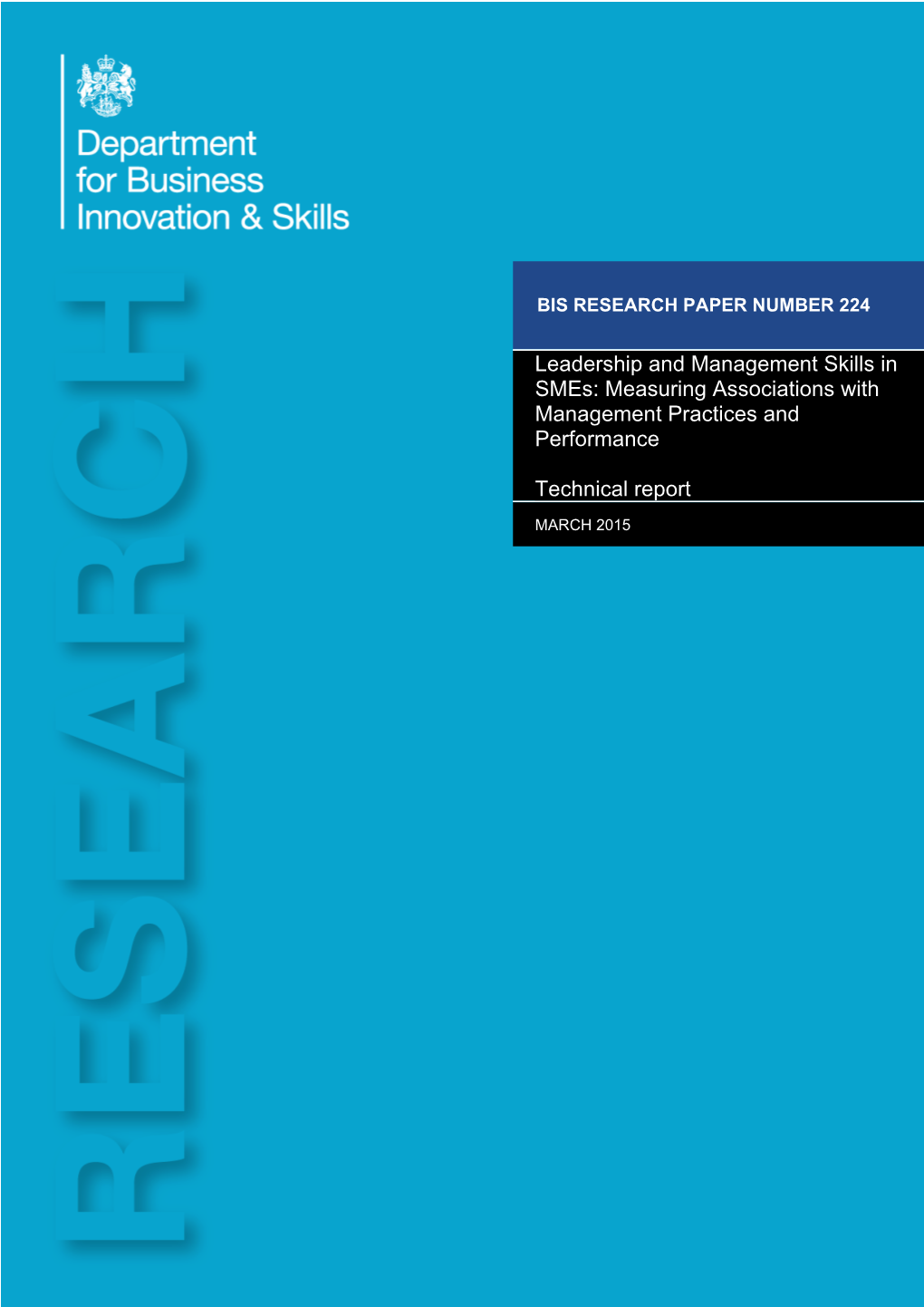 Leadership and Management Skills in Smes: Measuring Associations with Management Practices and Performance