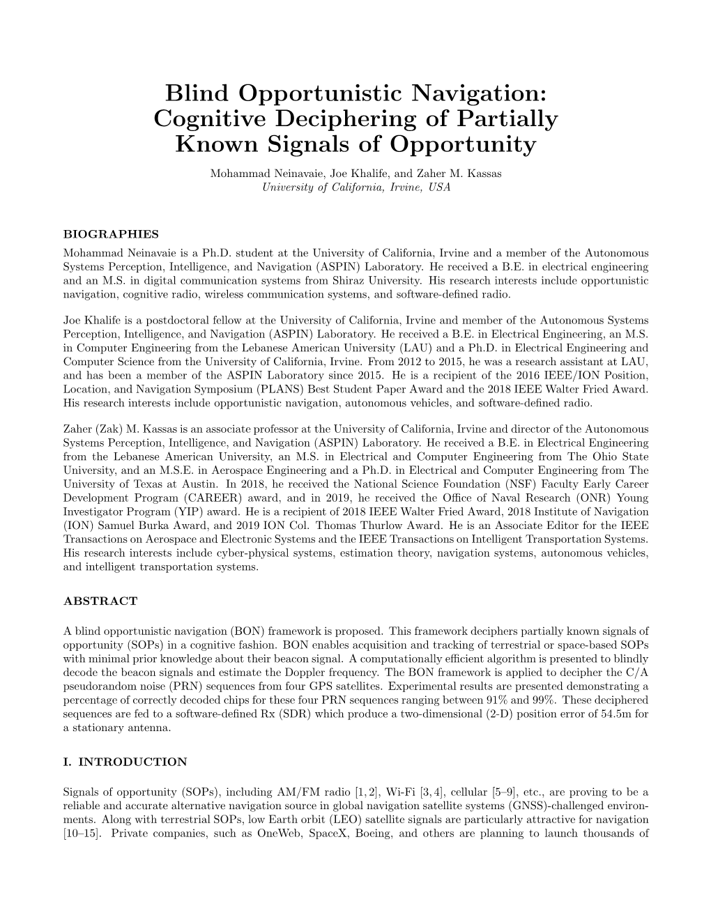 Blind Opportunistic Navigation: Cognitive Deciphering of Partially Known Signals of Opportunity