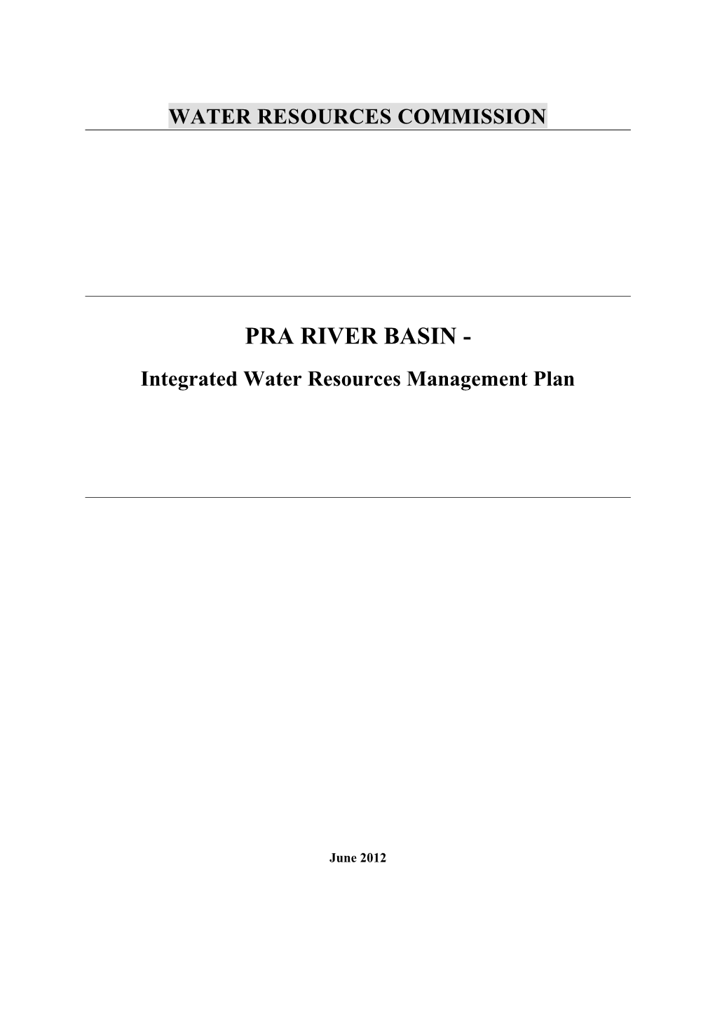 Pra Basin IWRM Plan