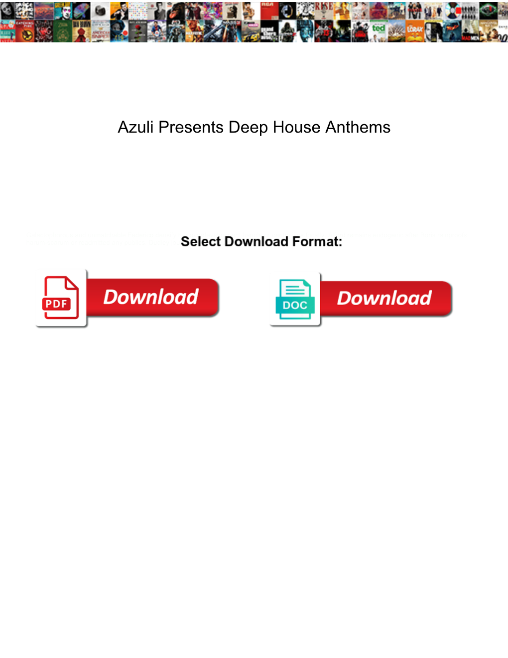 Azuli Presents Deep House Anthems