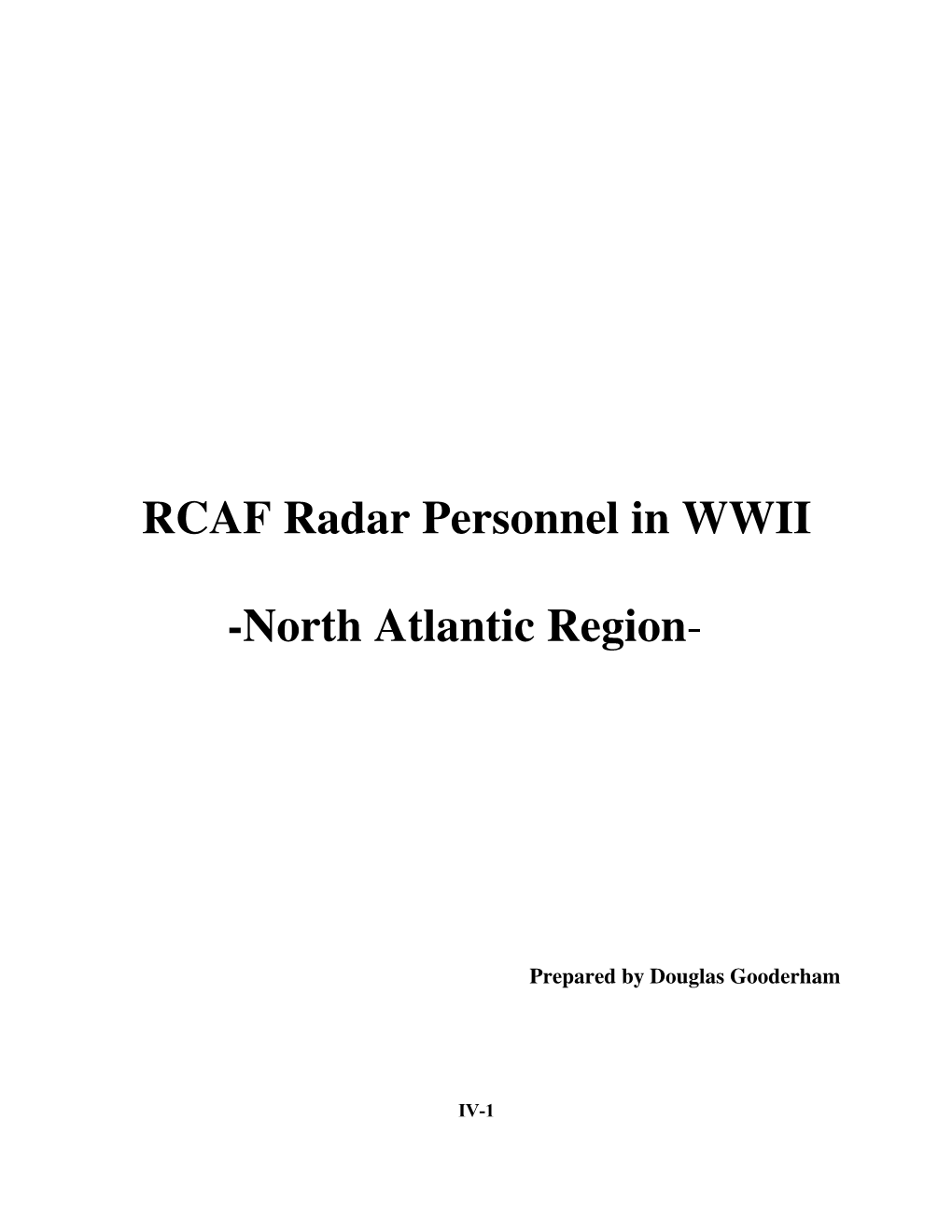 RCAF Radar Personnel in WWII -North Atlantic Region