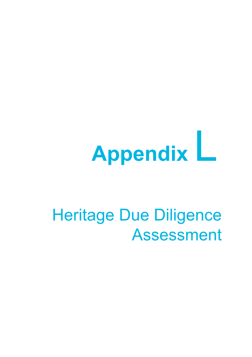 17. Heritage Due Diligence Assessment