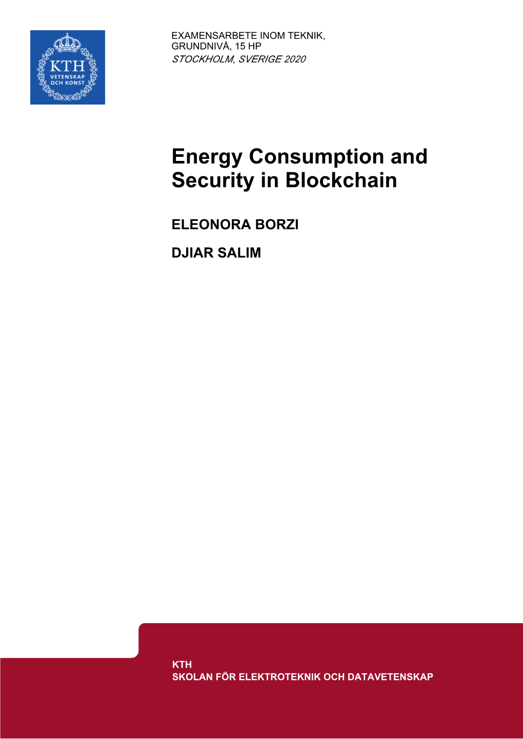 Energy Consumption and Security in Blockchain