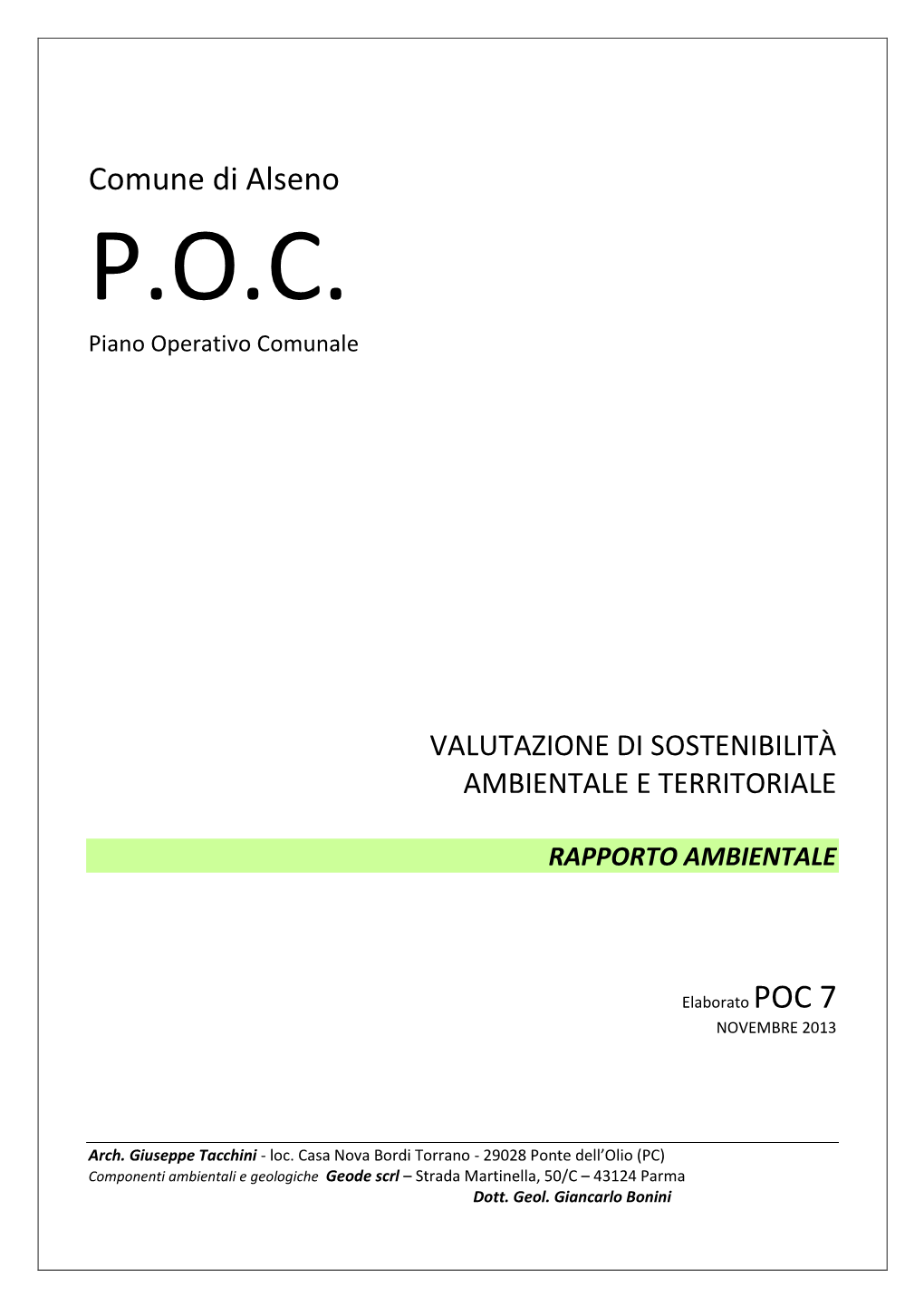 POC Elab 7 Rapporto Ambient