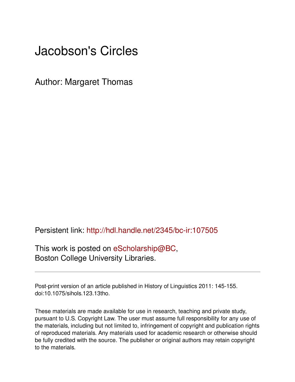 Jacobson's Circles