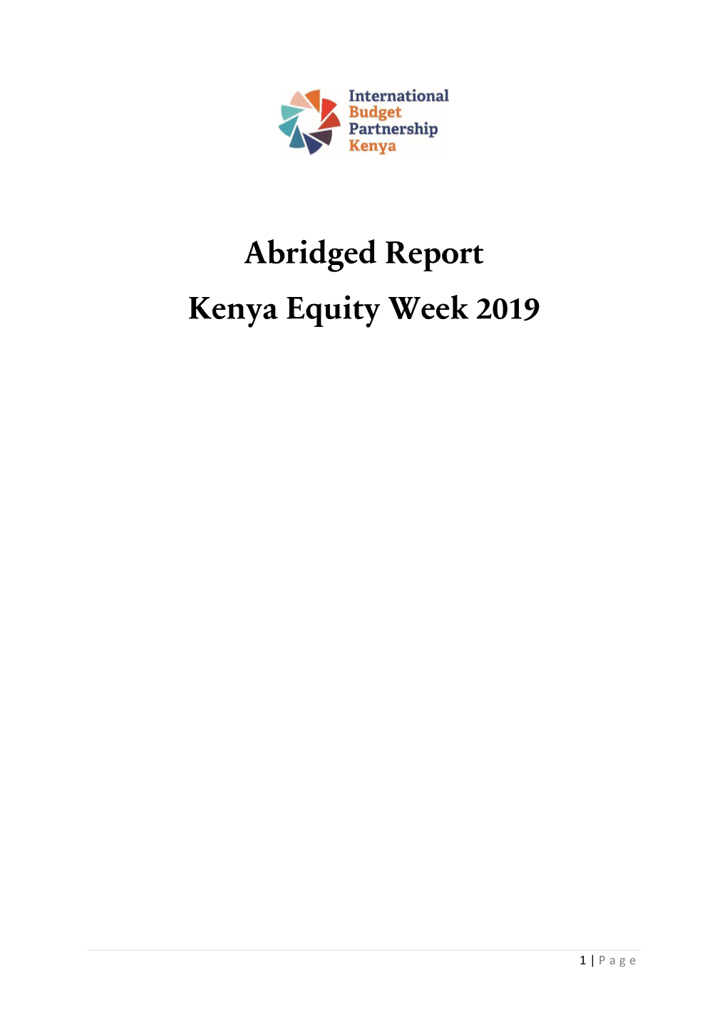 Abridged Report Kenya Equity Week 2019