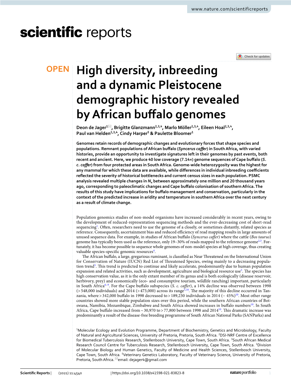 High Diversity, Inbreeding and a Dynamic Pleistocene Demographic