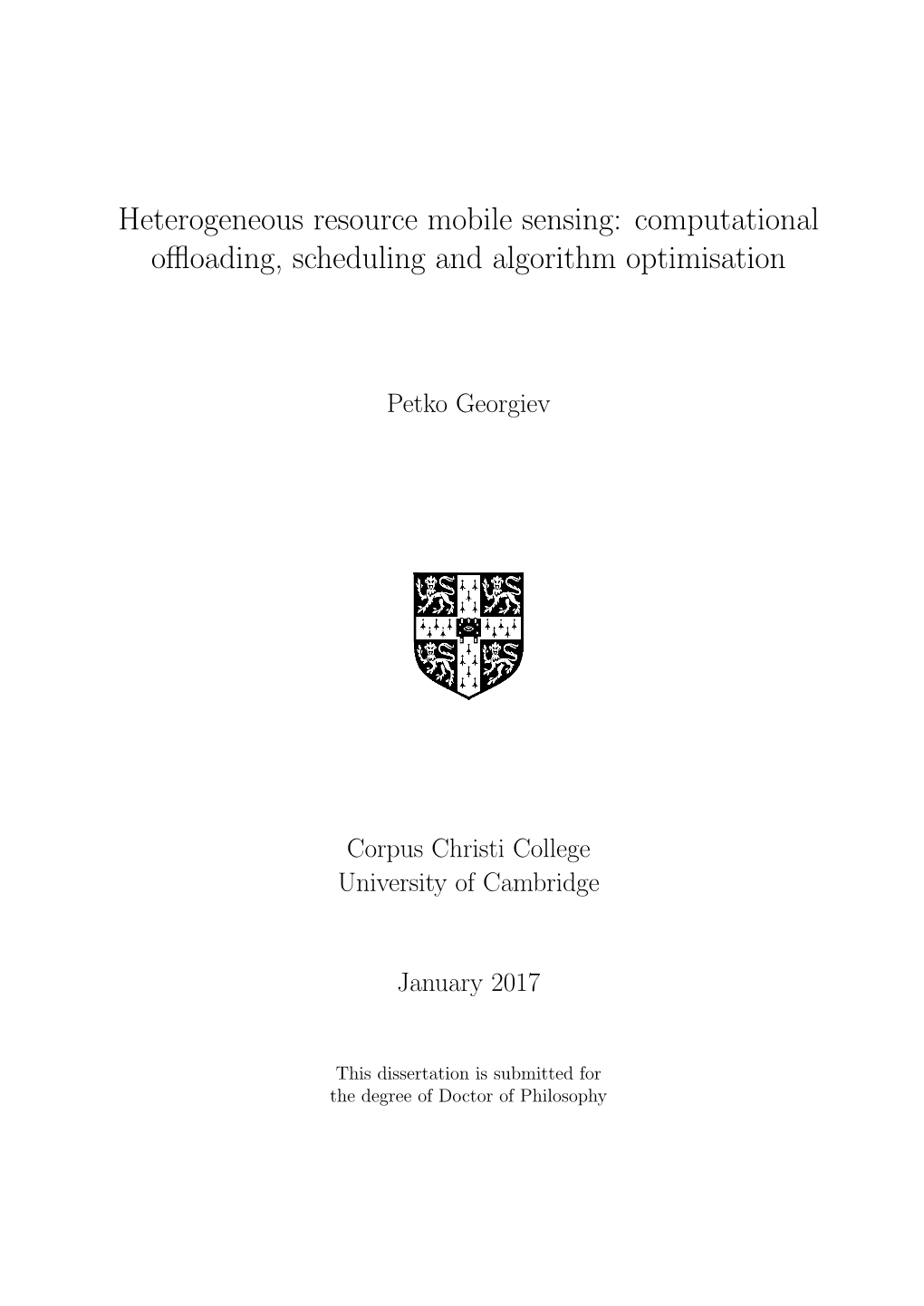 Heterogeneous Resource Mobile Sensing: Computational Offloading